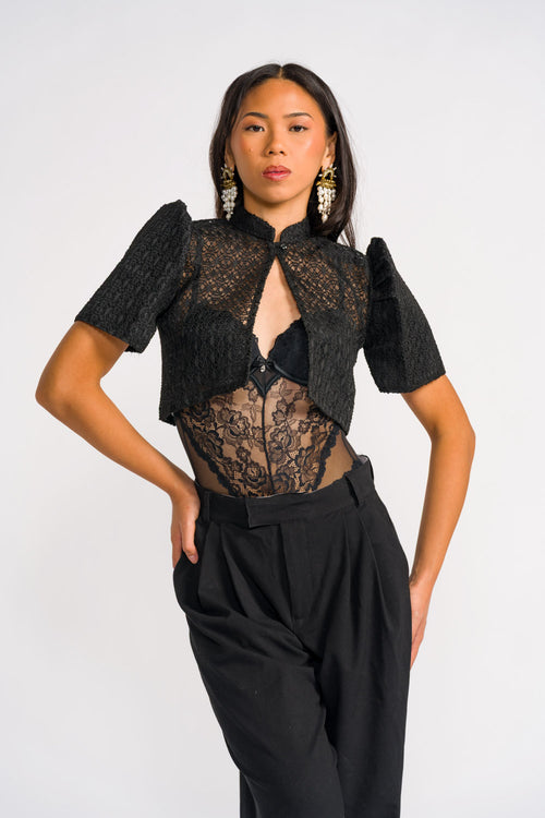 Filipiniana Bolero 'Carlota' in Midnight Black – Mestiza Filipina