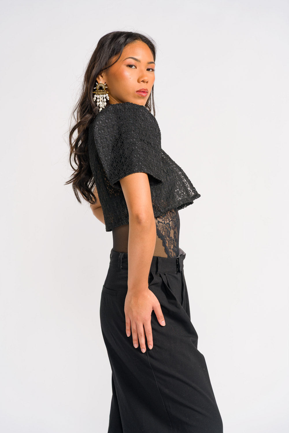 'Carlota' Bolero Filipiniana Sleeves (Midnight Black)