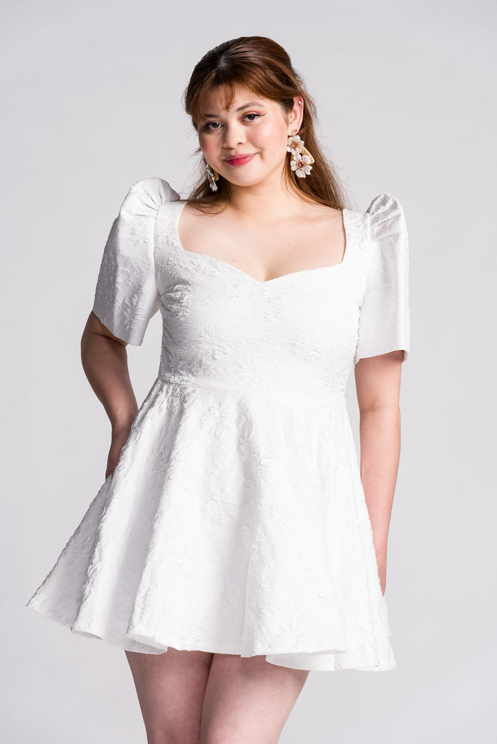 'Love' Mini Filipiniana Dress (Snow White)