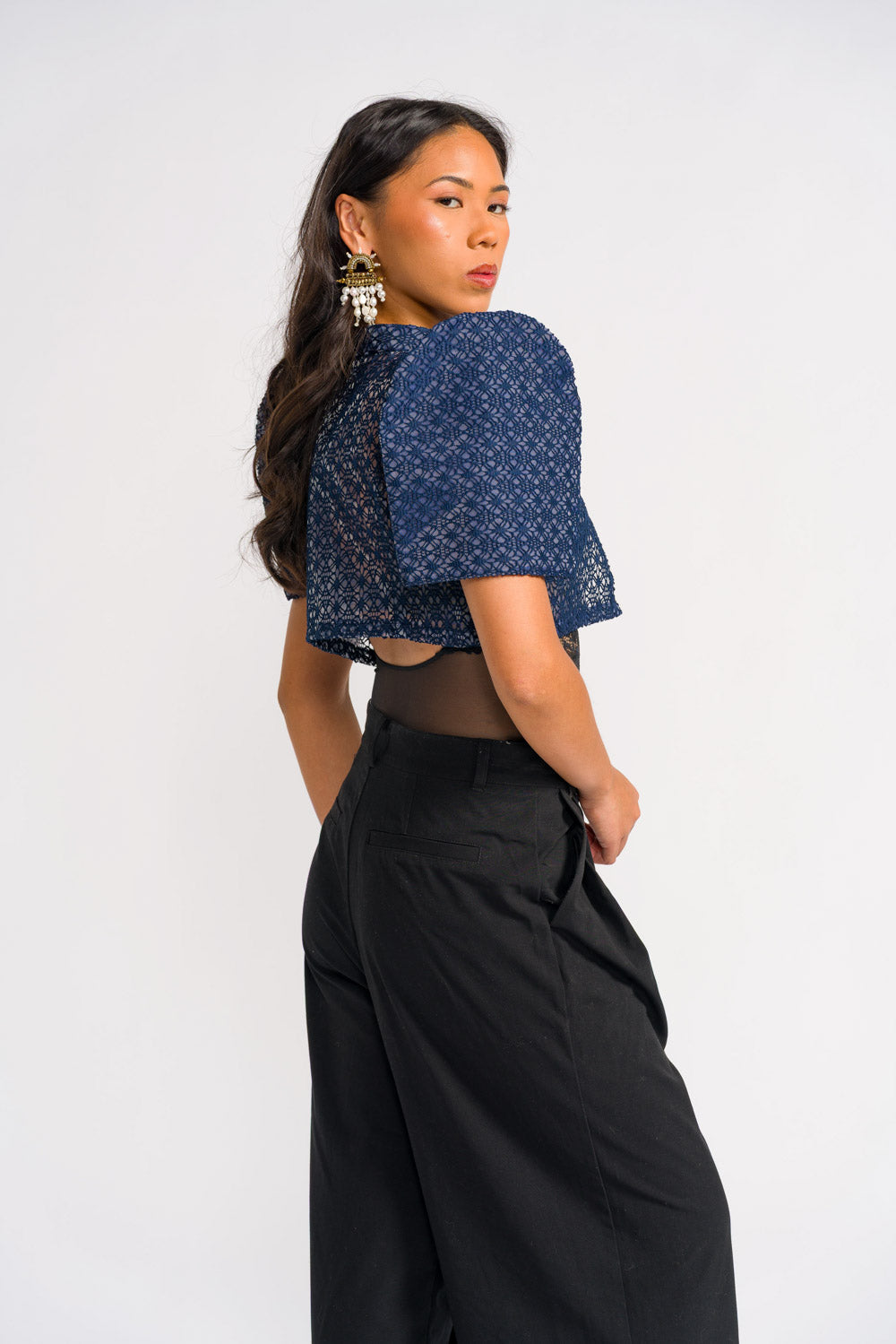 'Carlota' Bolero Filipiniana Sleeves (Midnight Blue)