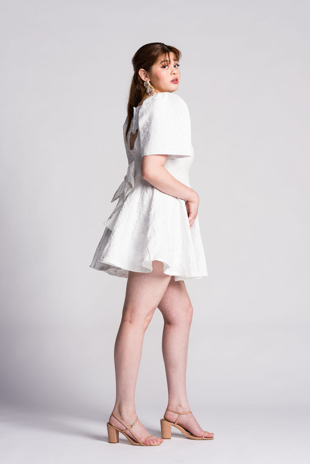 'Love' Mini Filipiniana Dress (Snow White)