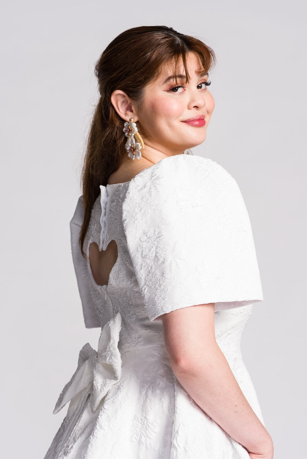 'Love' Mini Filipiniana Dress (Snow White)