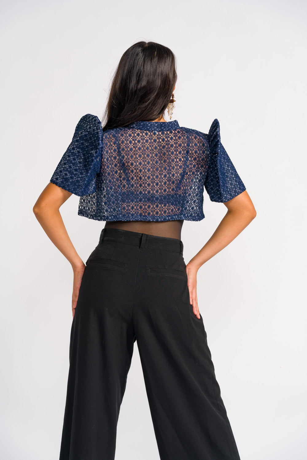 'Carlota' Bolero Filipiniana Sleeves (Midnight Blue)
