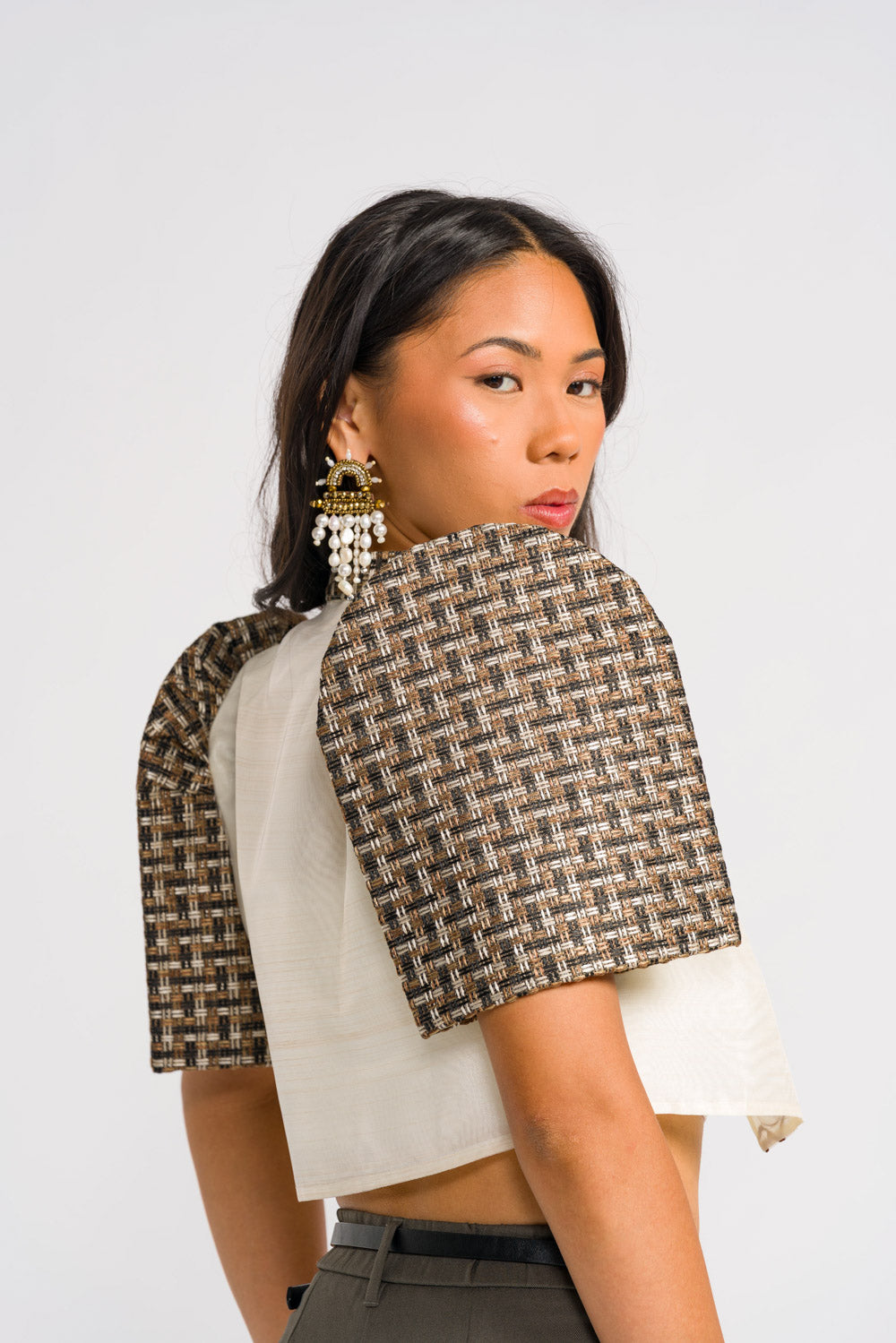 'Banika' Bolero Filipiniana Sleeves (Banig)