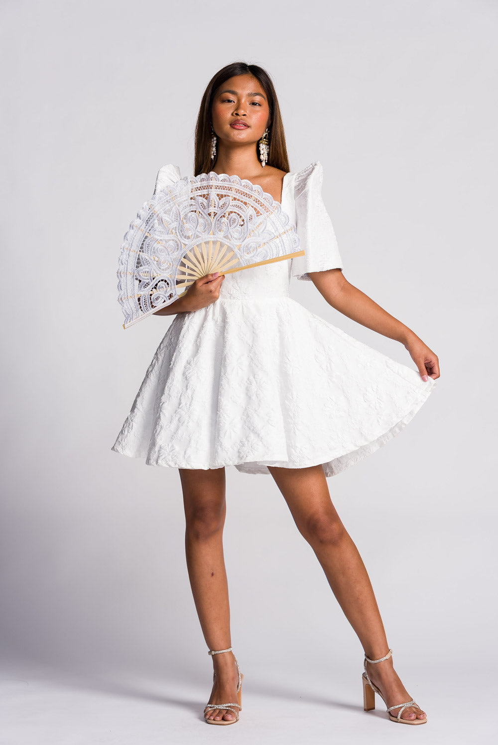 'Pay-Pay' Lace Hand Fan (Lotus Design)