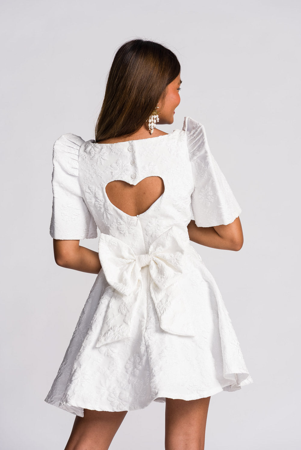 'Love' Mini Filipiniana Dress (Snow White)