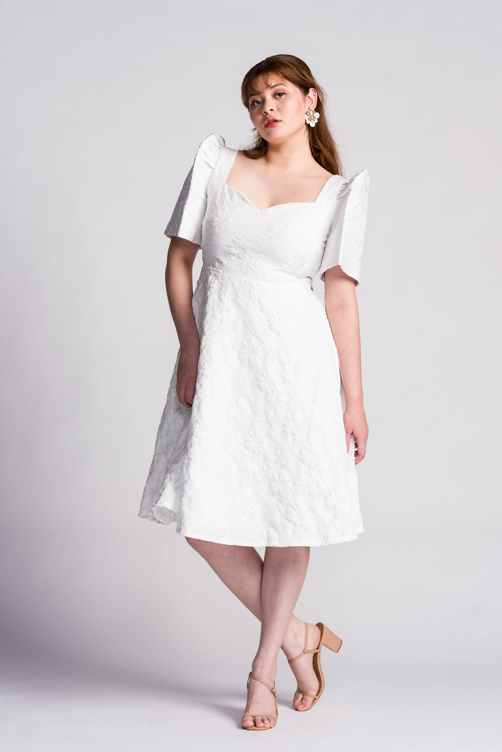 'Love' Midi Filipiniana Dress (Snow White)