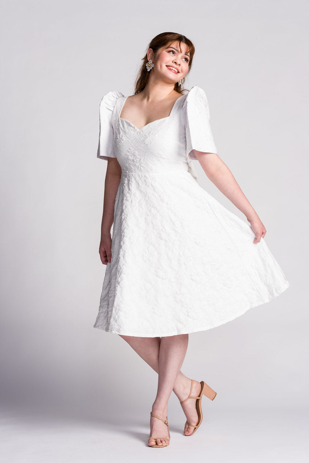 'Love' Midi Filipiniana Dress (Snow White)