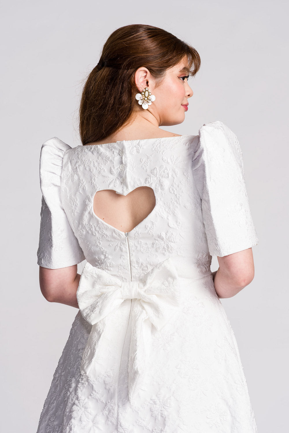 'Love' Midi Filipiniana Dress (Snow White)