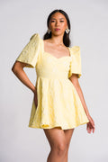 'Love' Mini Filipiniana Dress (Lemon Yellow)
