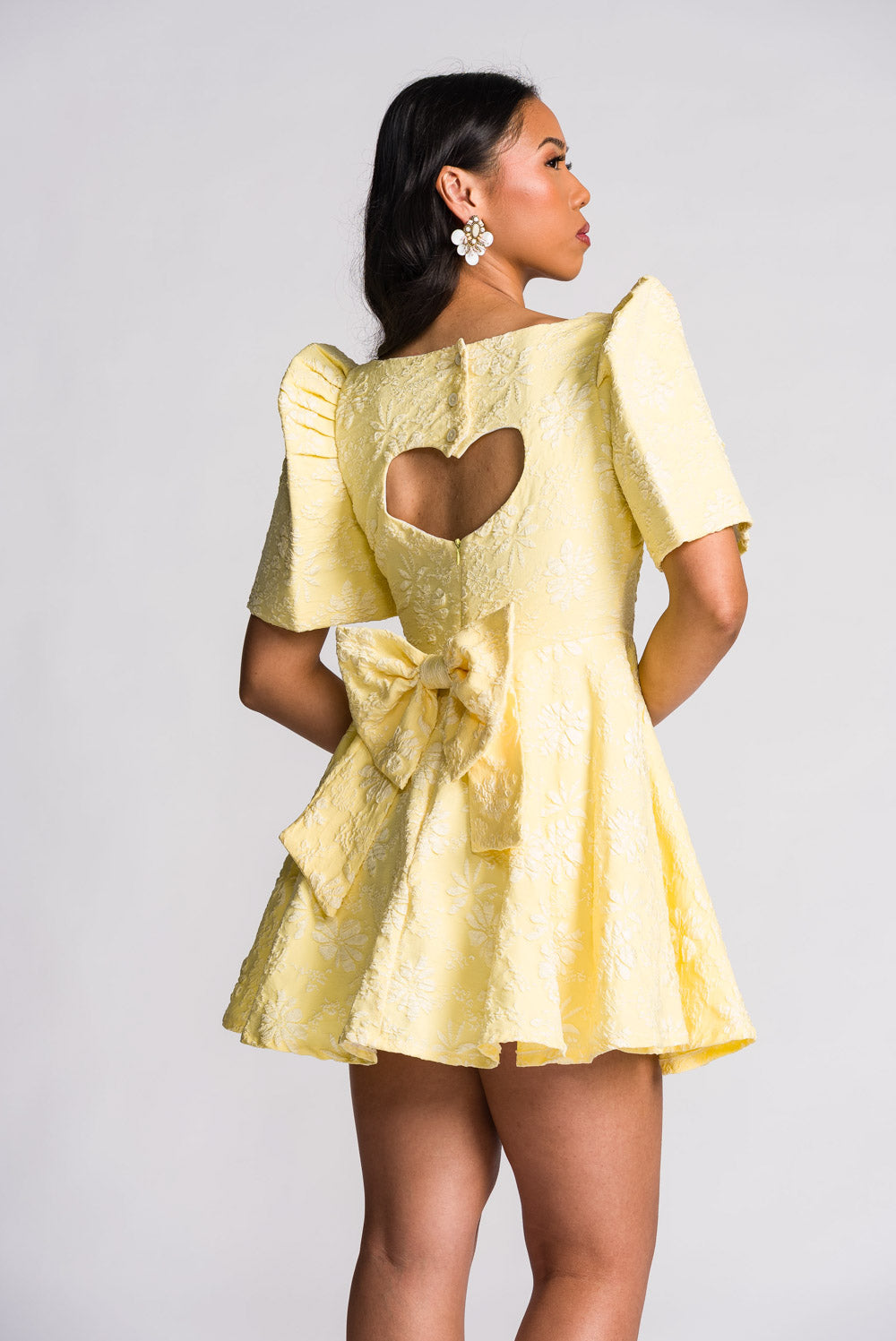 'Love' Mini Filipiniana Dress (Lemon Yellow)