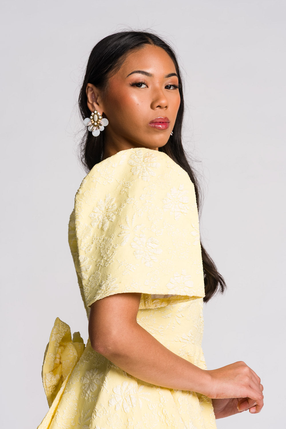 'Love' Mini Filipiniana Dress (Lemon Yellow)