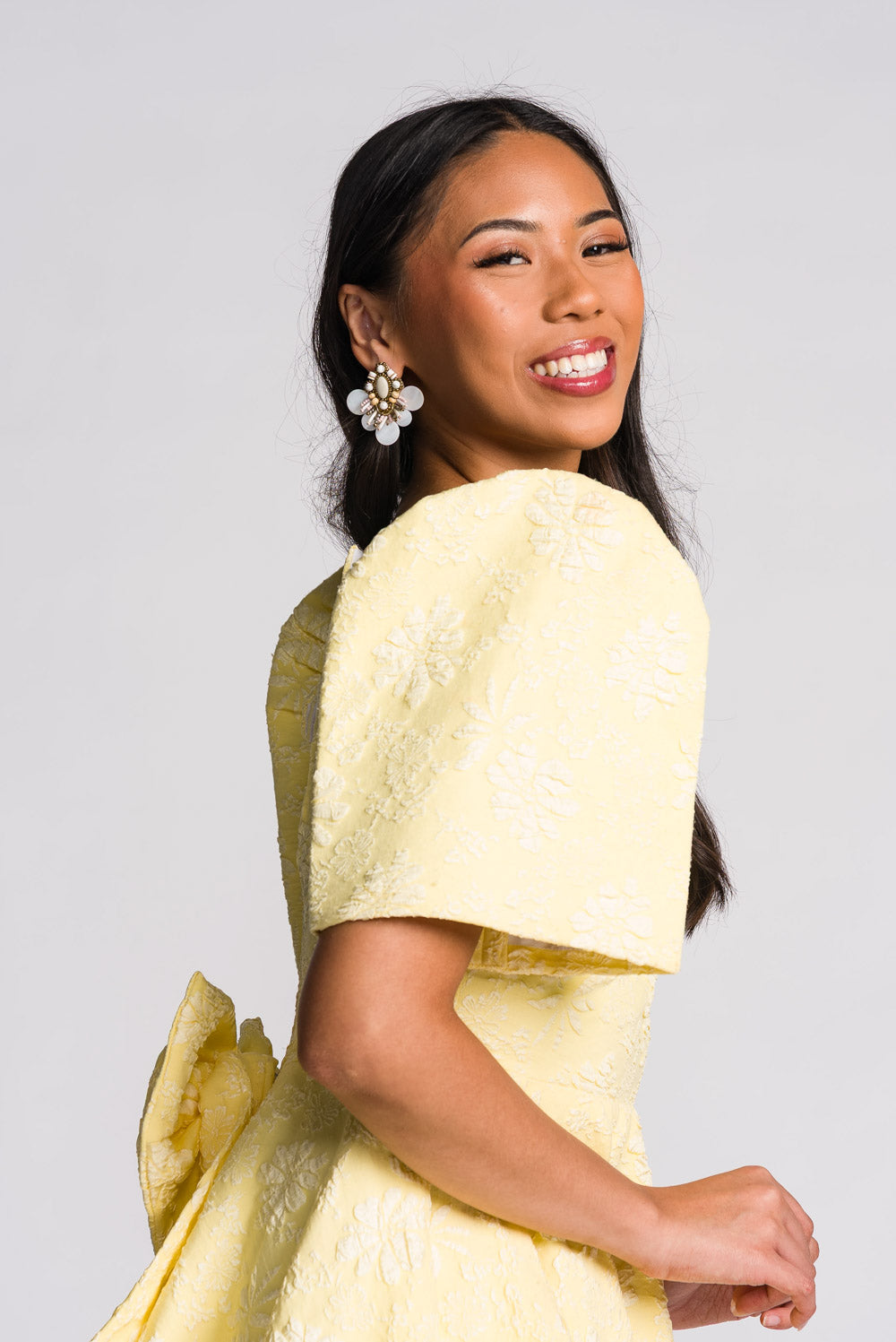 'Love' Mini Filipiniana Dress (Lemon Yellow)