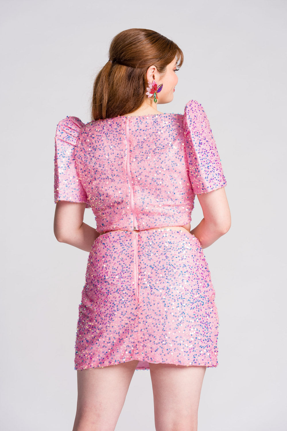 'Binibini' Sequin Mini Skirt (Pastel Pink)