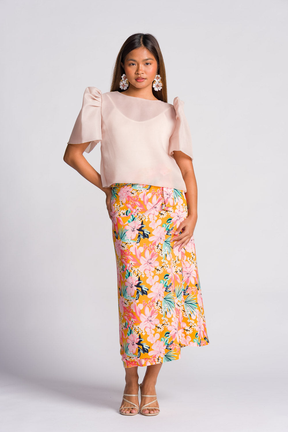 'Cora' Midi Wrap Skirt (Floral)