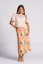 Filipiniana Skirt 'Cora' in Floral, side view – Mestiza Filipina