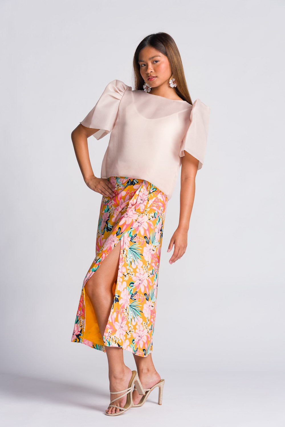 'Cora' Midi Wrap Skirt (Floral)