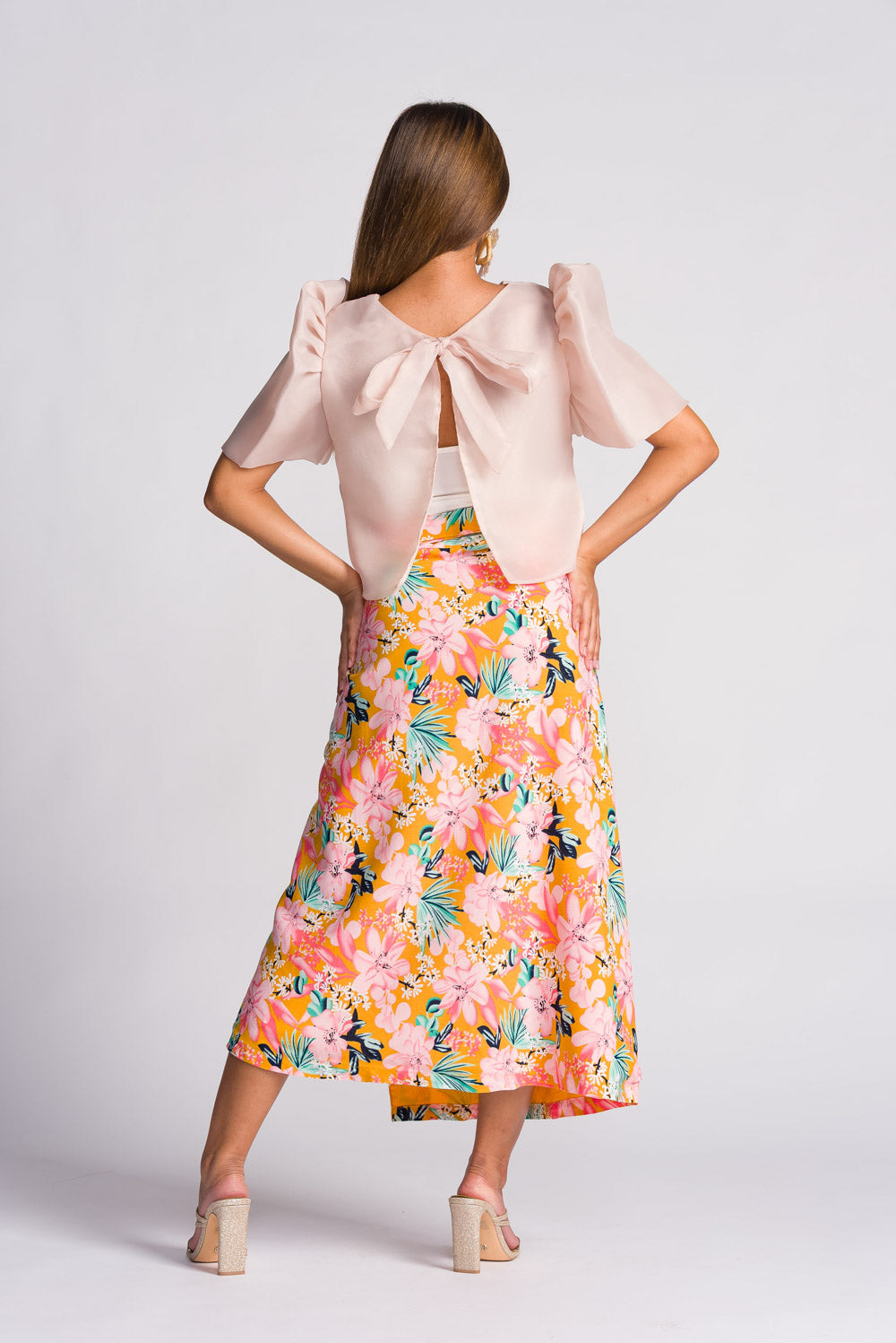 'Cora' Midi Wrap Skirt (Floral)
