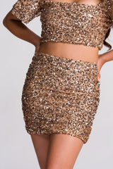 'Binibini' Sequin Mini Skirt (Gold)