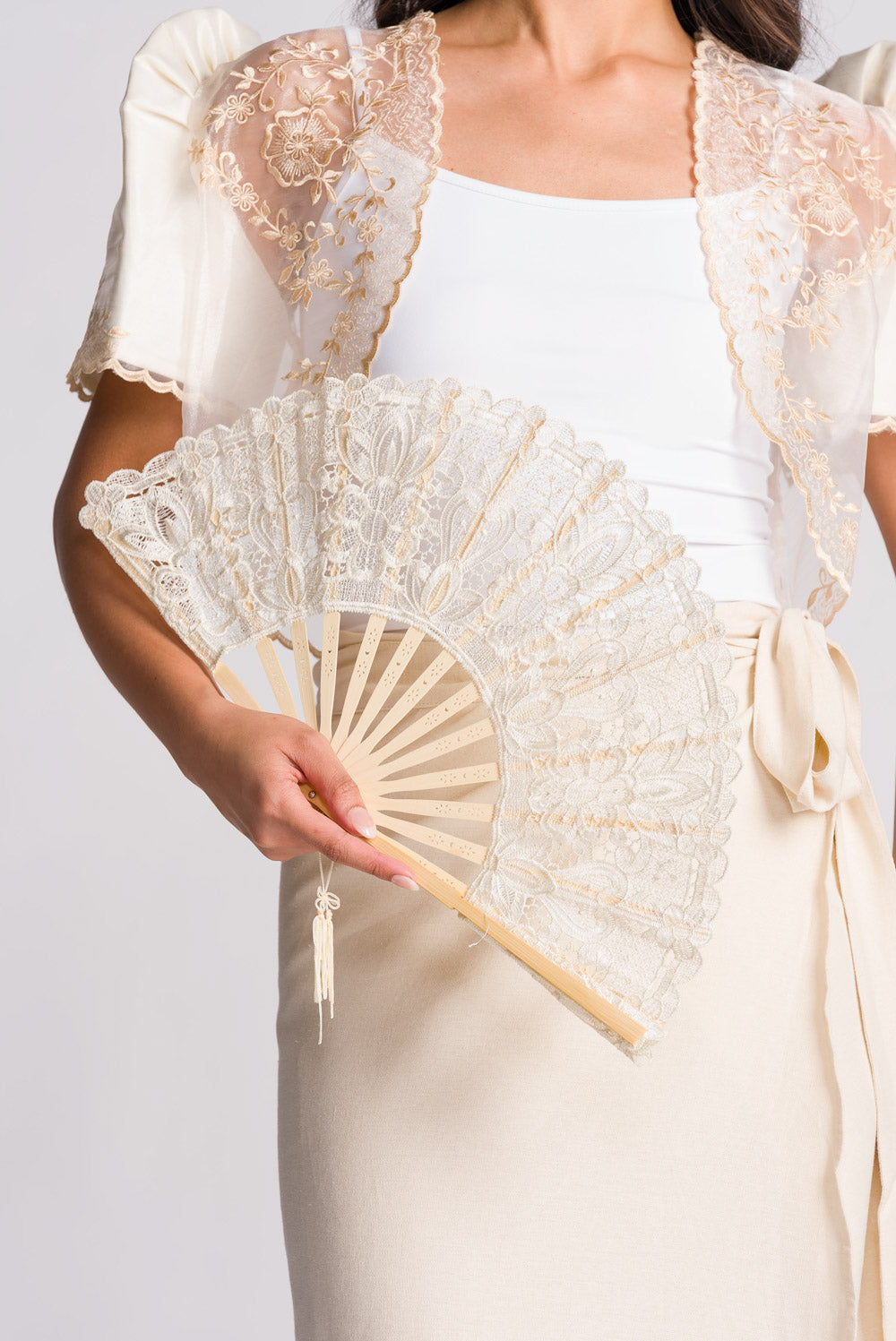 'Pay-Pay' Lace Hand Fan (Floral Design)