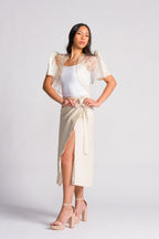 Filipiniana Bolero 'Maria' in Cream, back view – Mestiza Filipina