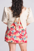 Filipiniana Top 'Nida' in Oat, back view – Mestiza Filipina