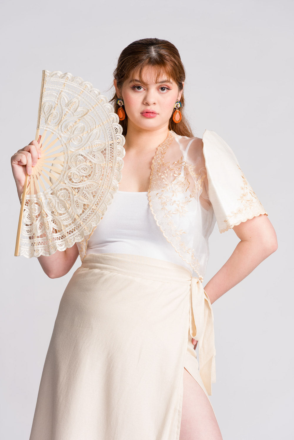 'Pay-Pay' Lace Hand Fan (Lotus Design)