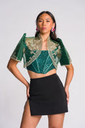Nene Mestiza Bolero in Emerald Green | Authentic Filipiniana Attire Mestiza Filipina Nene Mestiza Bolero in Emerald Green | Authentic Filipiniana Attire Mestiza Filipina