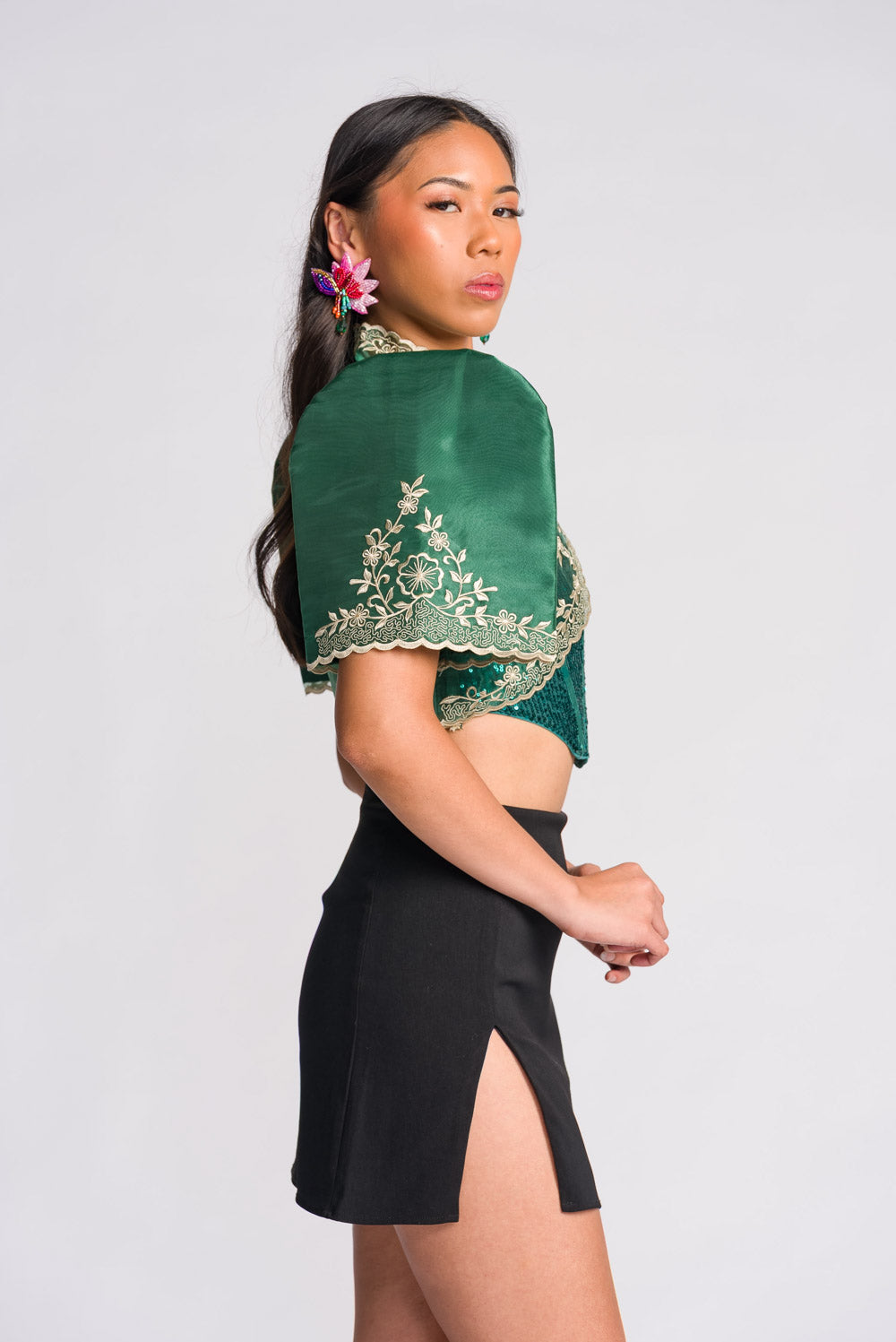 'Nene' Bolero Filipiniana Sleeves (Emerald Green)