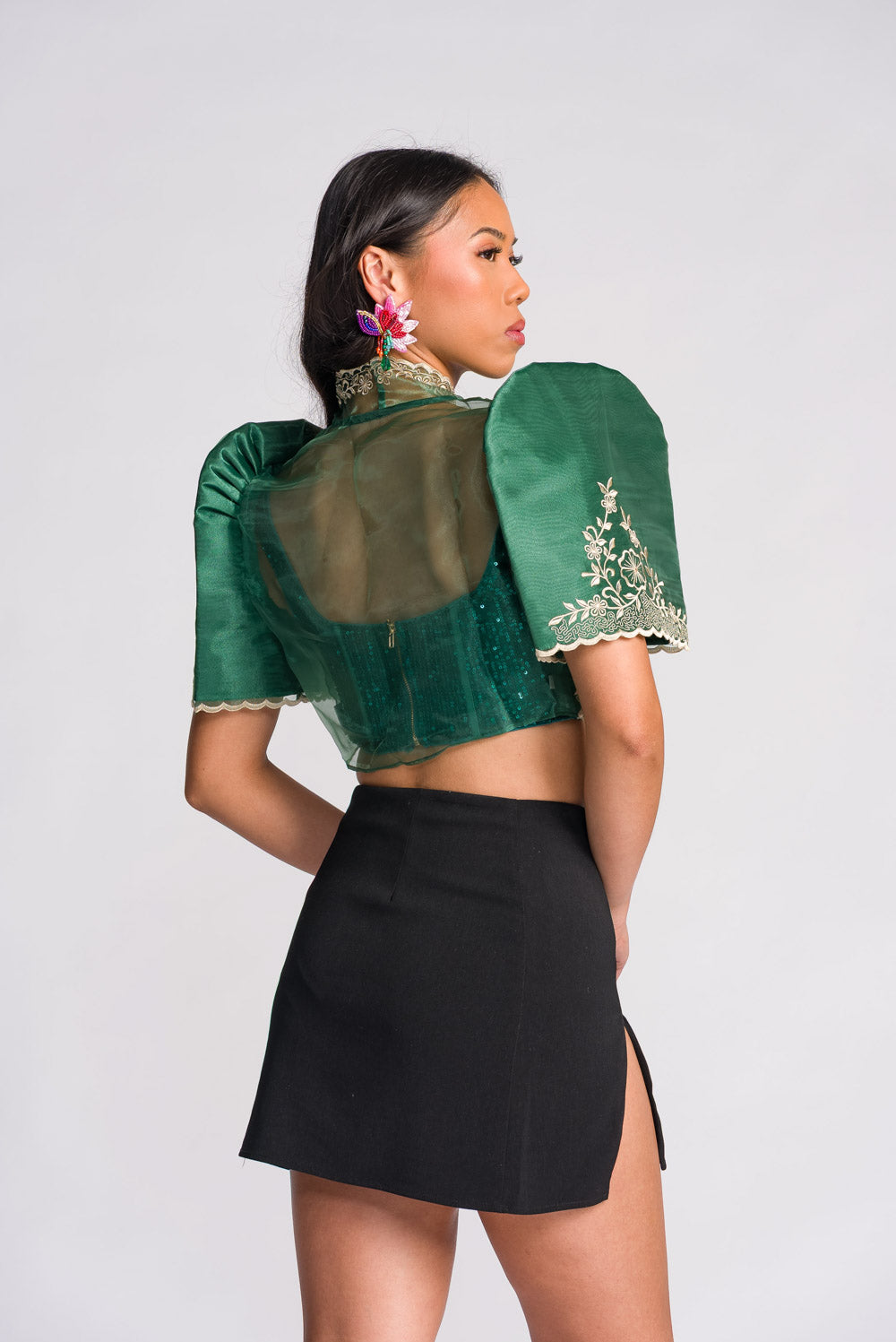 'Nene' Bolero Filipiniana Sleeves (Emerald Green)