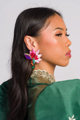 'Botanika' Hand-Beaded Floral Earrings