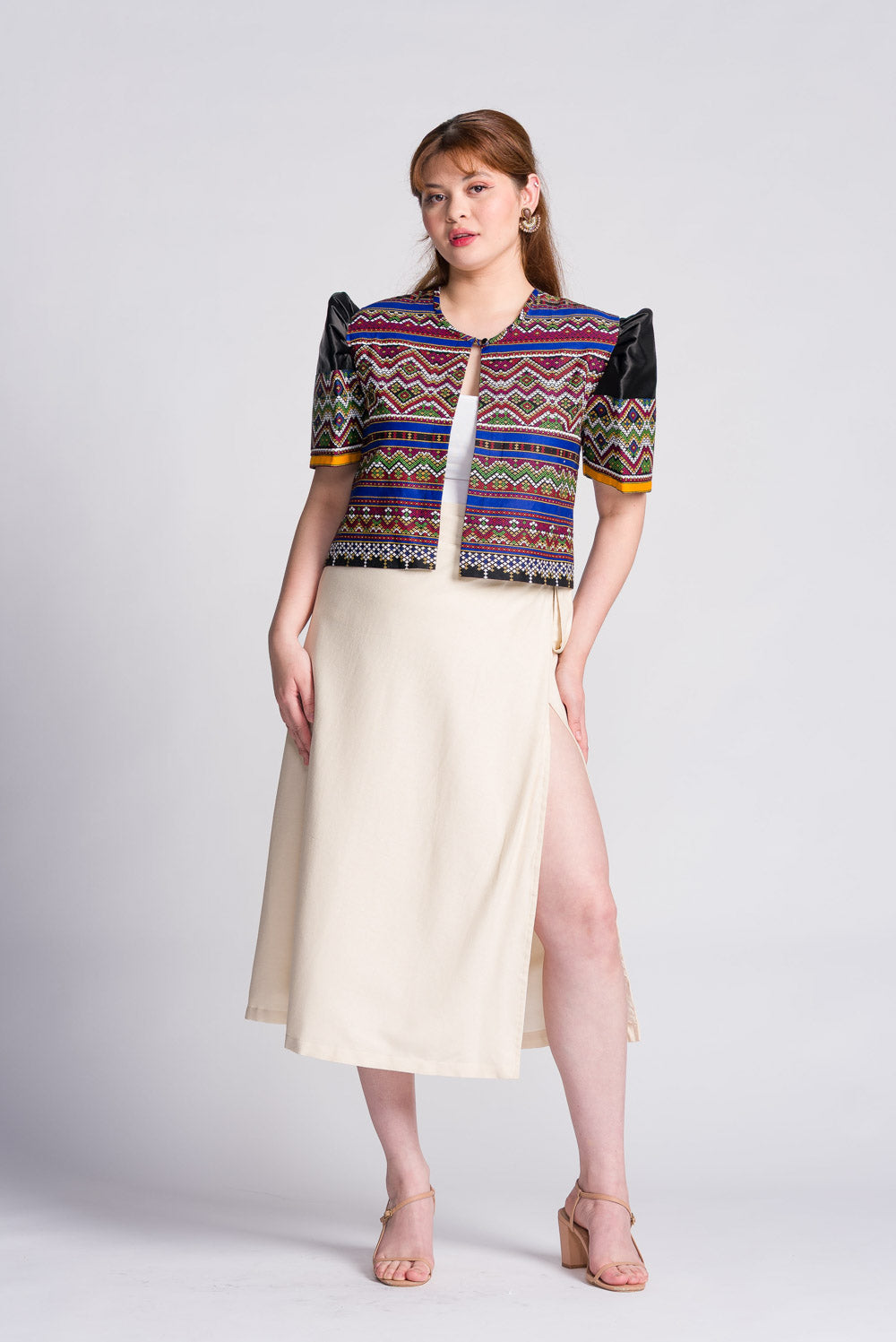 'Lupa' Mindanao Geometric Print Filipiniana Bolero