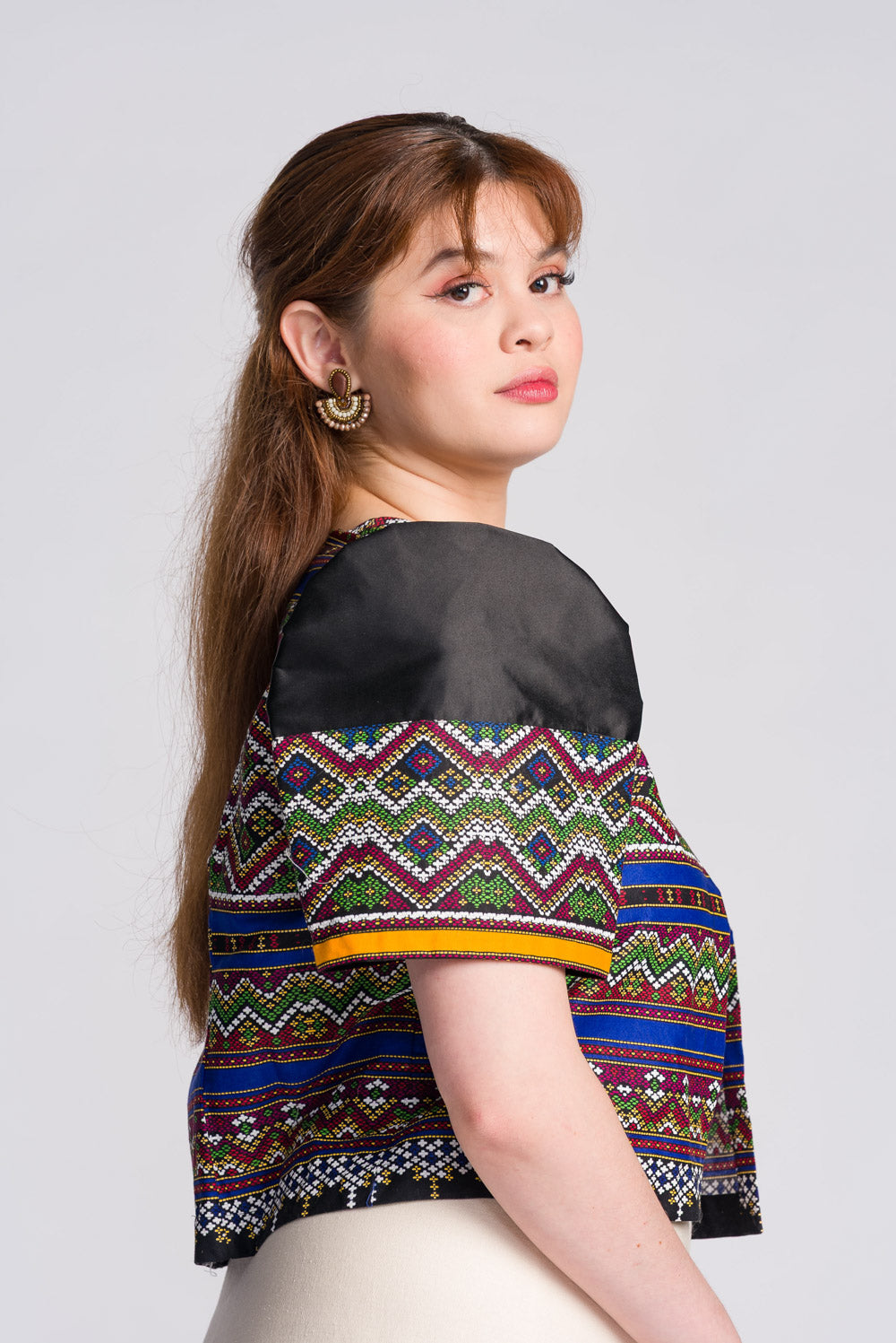 'Lupa' Mindanao Geometric Print Filipiniana Bolero