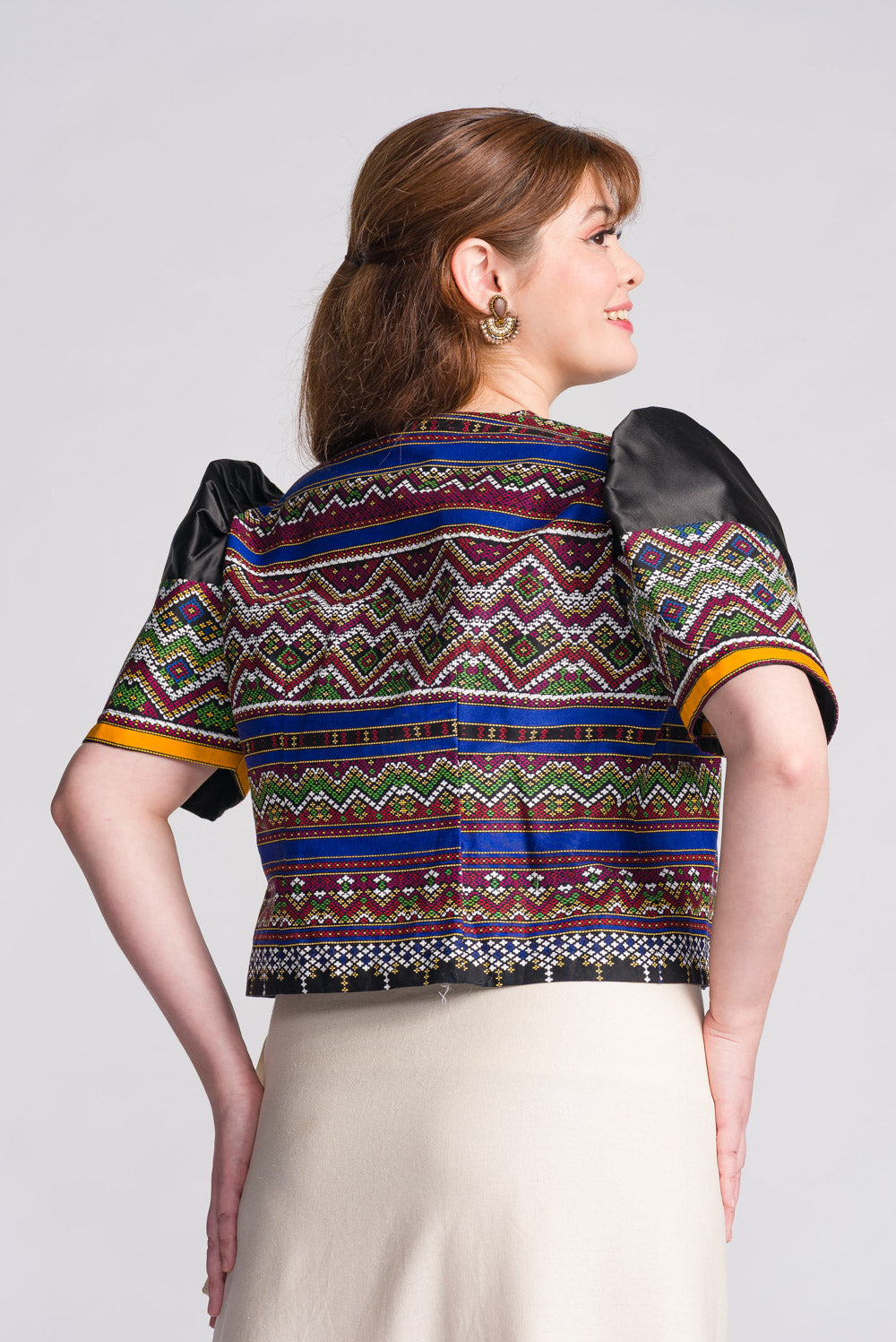 'Lupa' Mindanao Geometric Print Filipiniana Bolero
