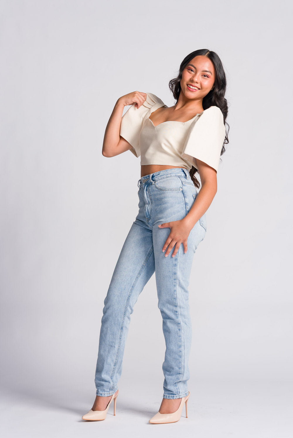 'Sia' Modern Filipiniana Top (Oat)