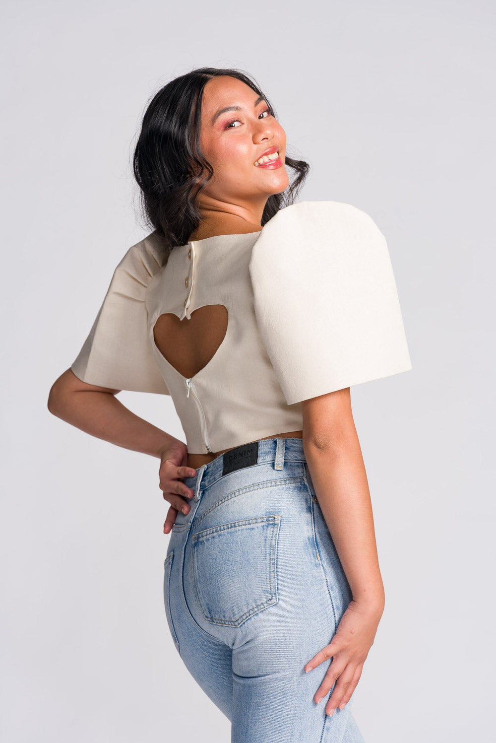 'Sia' Modern Filipiniana Top (Oat)
