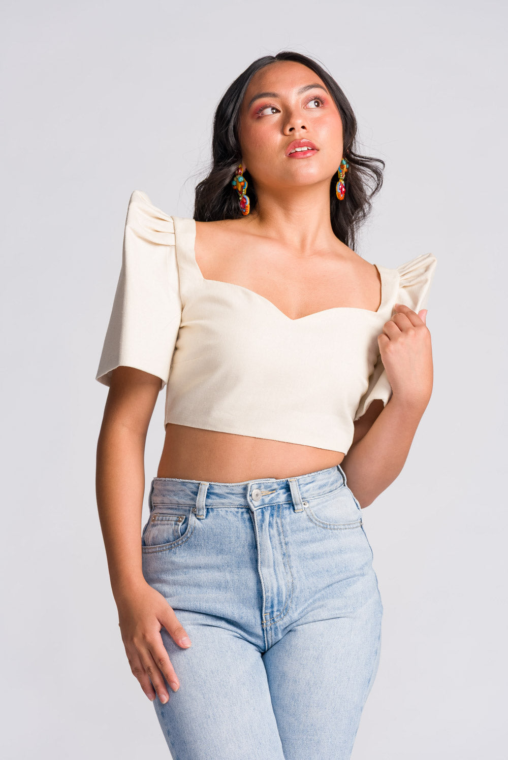 'Sia' Modern Filipiniana Top (Oat)