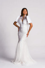 'Sofia' Sequin Tulle Sparkling Bridal Gown (Snow White)