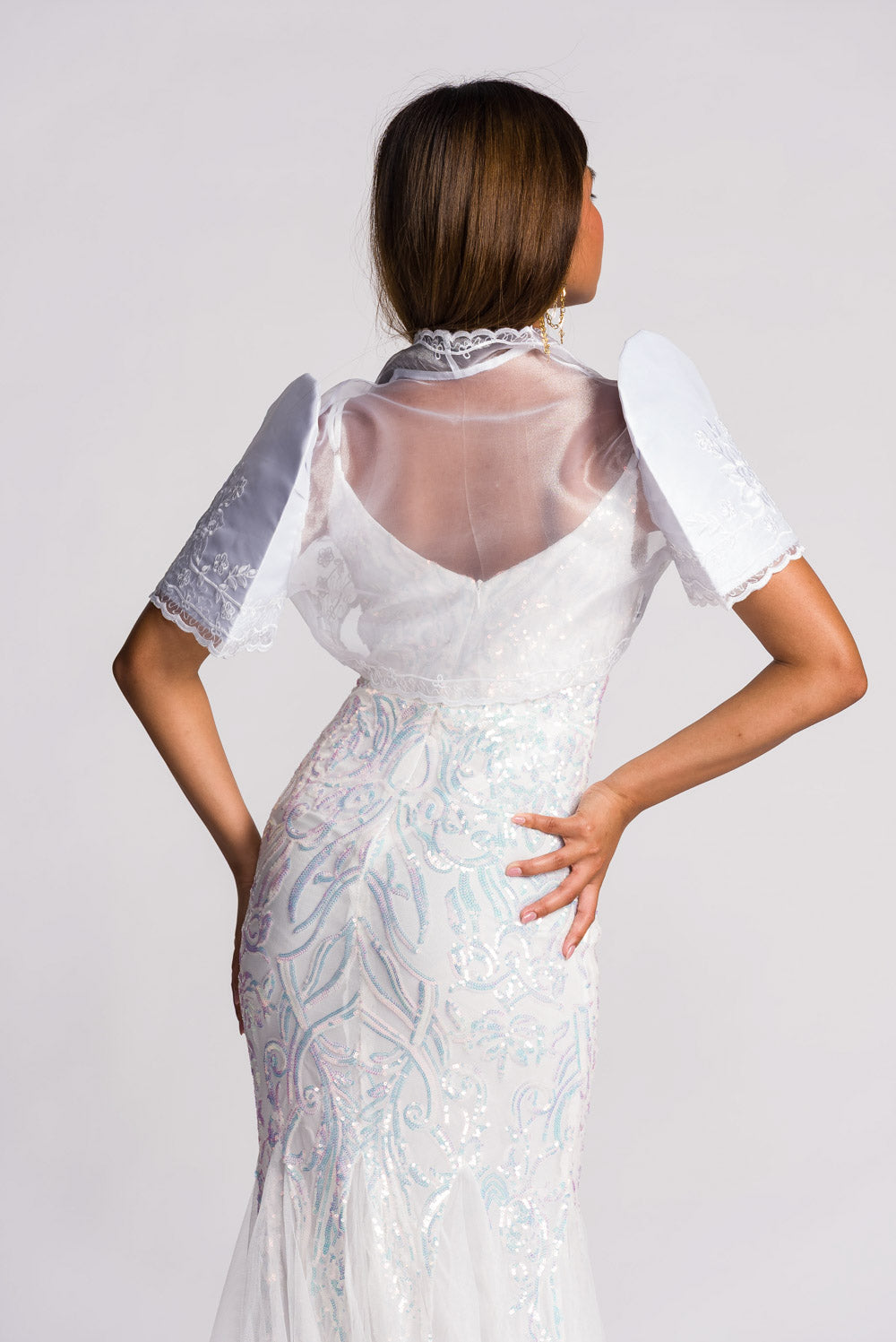 'Luisa' Bolero Filipiniana Sleeves (Snow White)