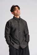 'Emilio' Barong Tagalog – Black, Premium Jusilyn (Fully Opaque)