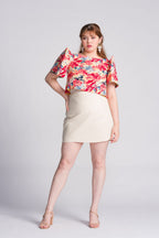 Filipiniana Top 'Nida' in Floral, detail view – Mestiza Filipina