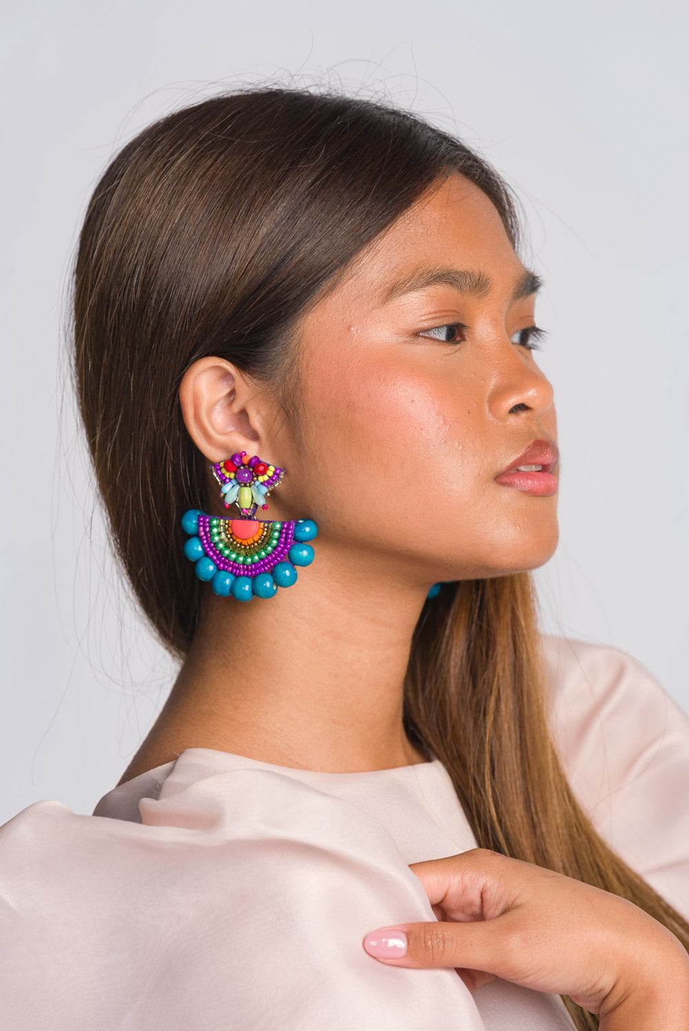 'Asul Pay-Pay' Worn Two Ways Handmade Earrings by Boho Manila