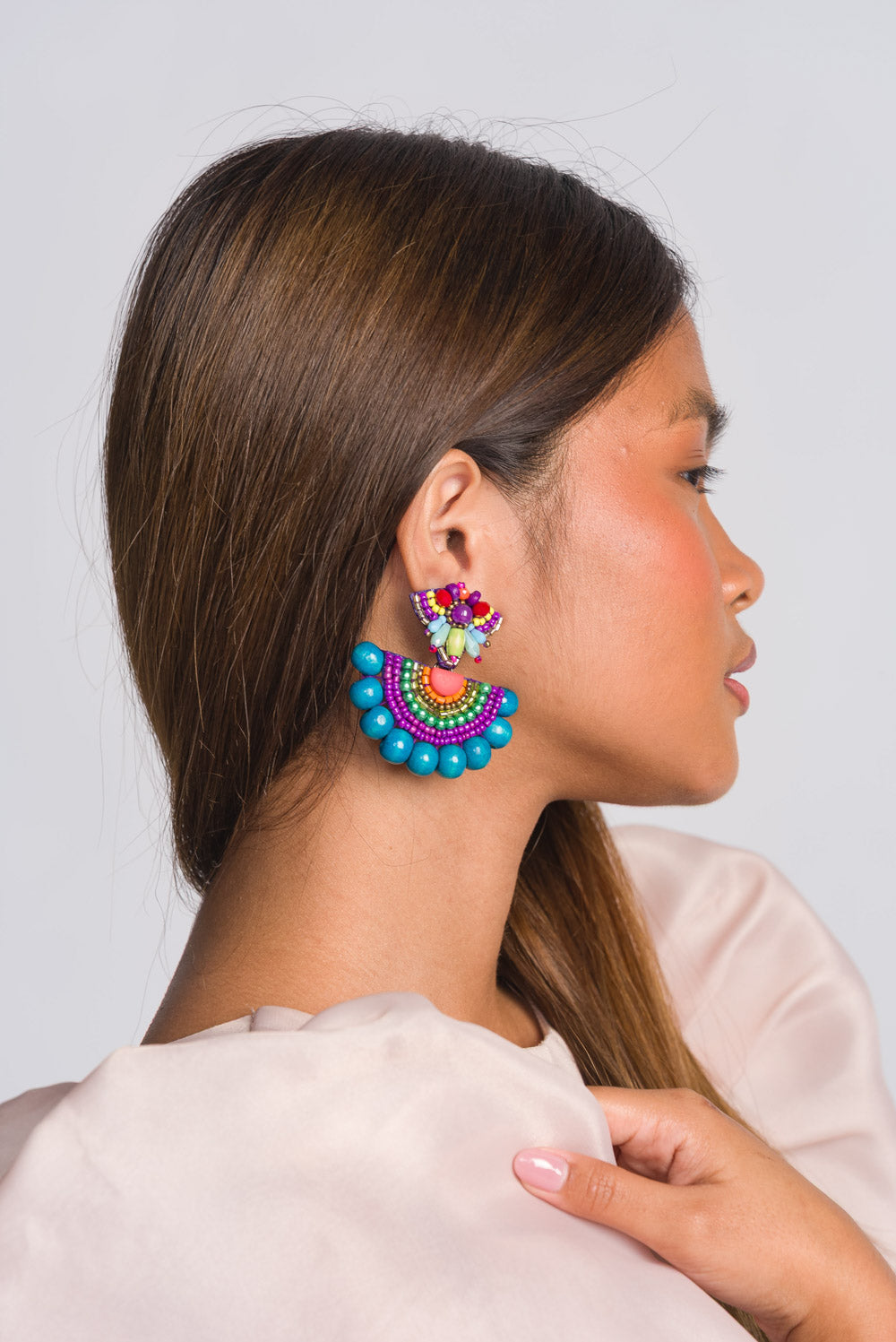 'Asul Pay-Pay' Worn Two Ways Handmade Earrings by Boho Manila