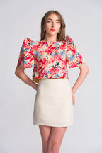 Filipiniana Skirt 'Nida' in Oat, close-up – Mestiza Filipina