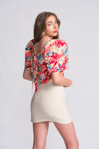 Filipiniana Skirt 'Nida' in Oat, back view – Mestiza Filipina