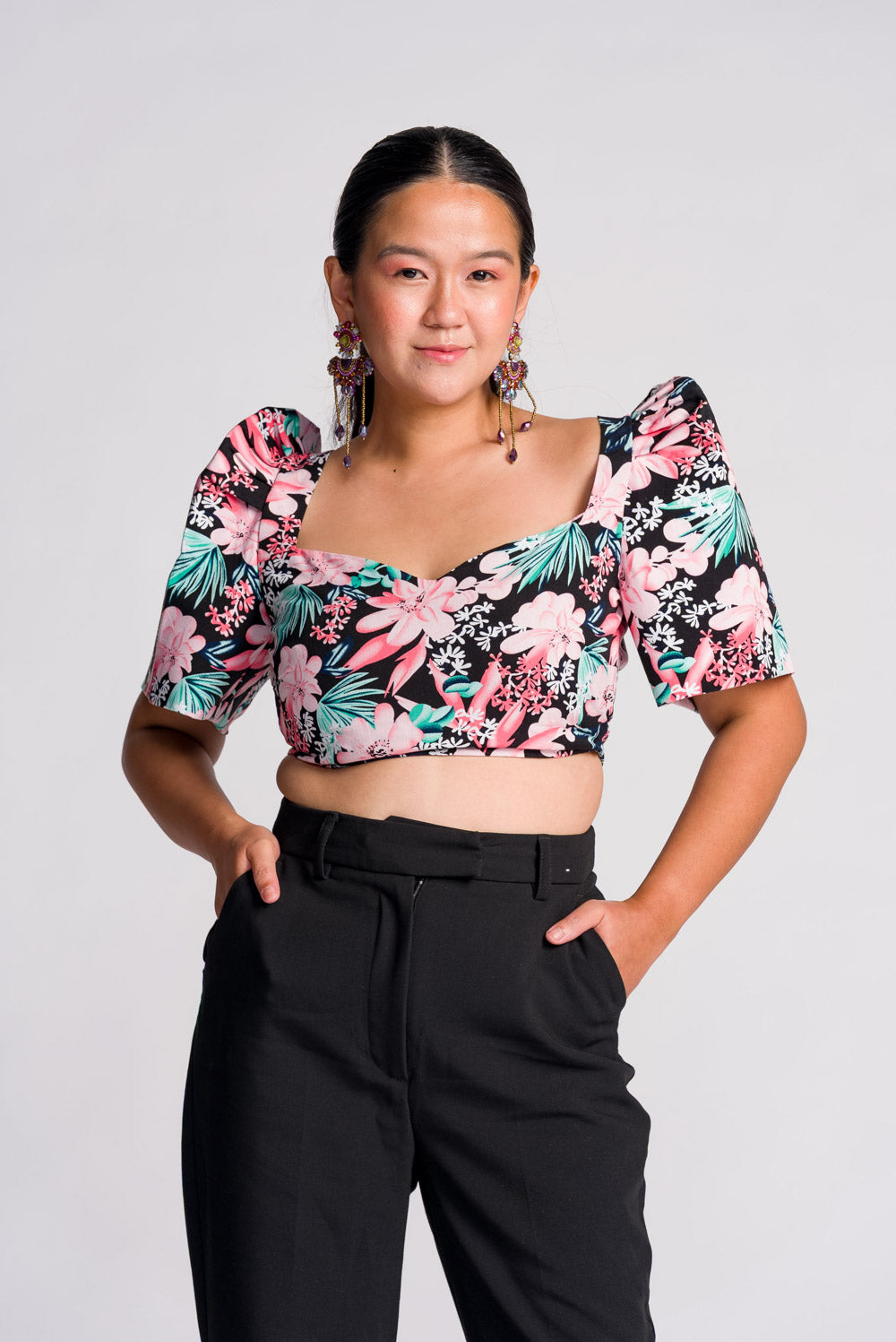 'Sia' Modern Filipiniana Top (Floral)
