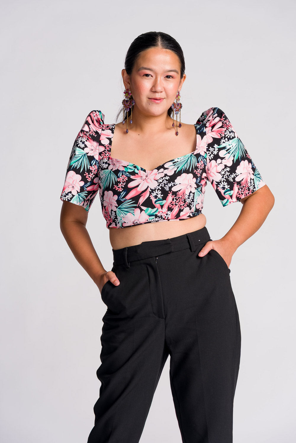 'Sia' Modern Filipiniana Top (Floral)