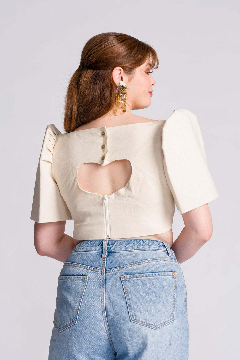 'Sia' Modern Filipiniana Top (Oat)