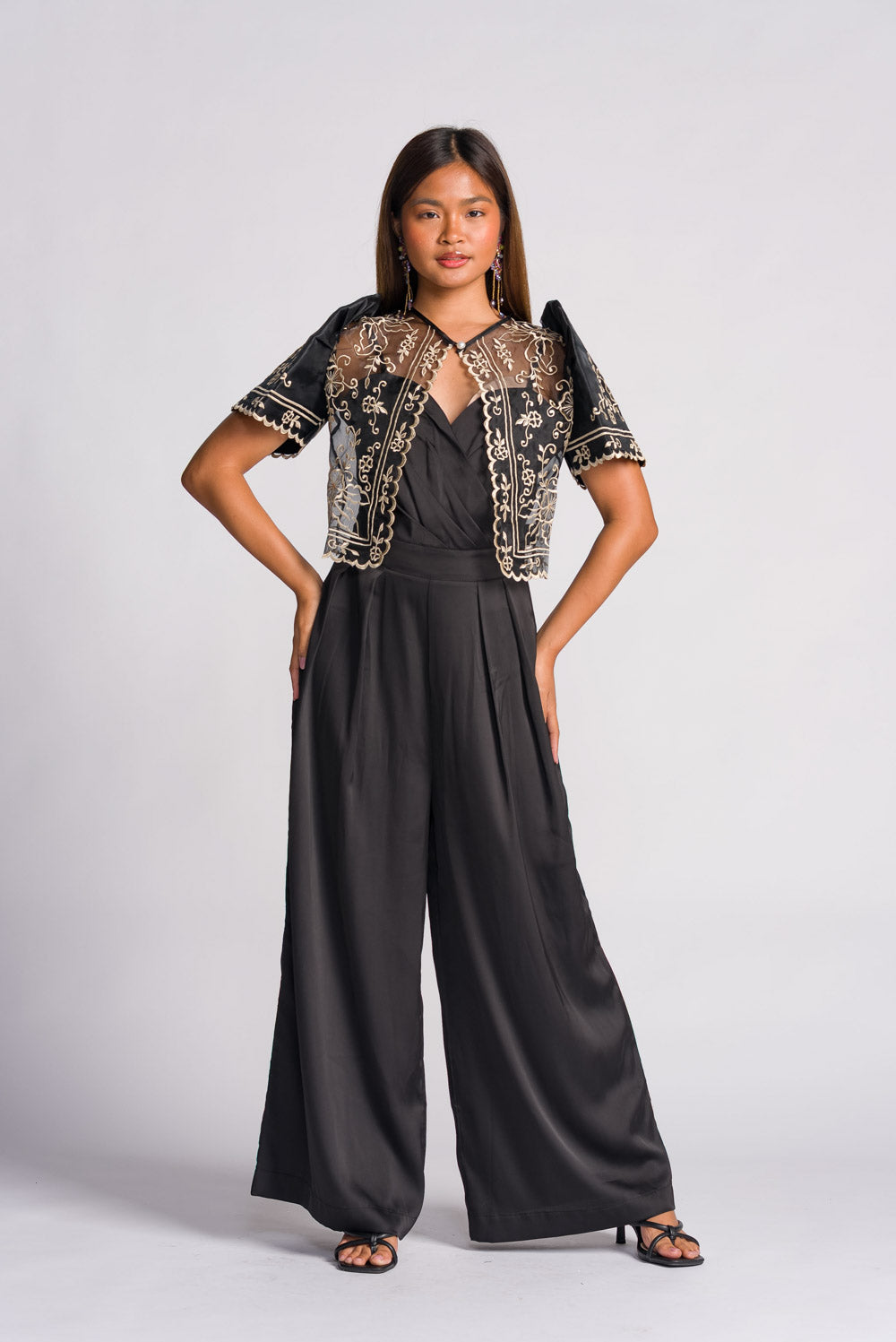 modern filipiniana dress bolero Filipiniana romance edition We're obsessed with how Tania styled her Maria Mestiza Bolero She's turned a classic black midi dress into a Filipiniana Terno by styling her dress with a