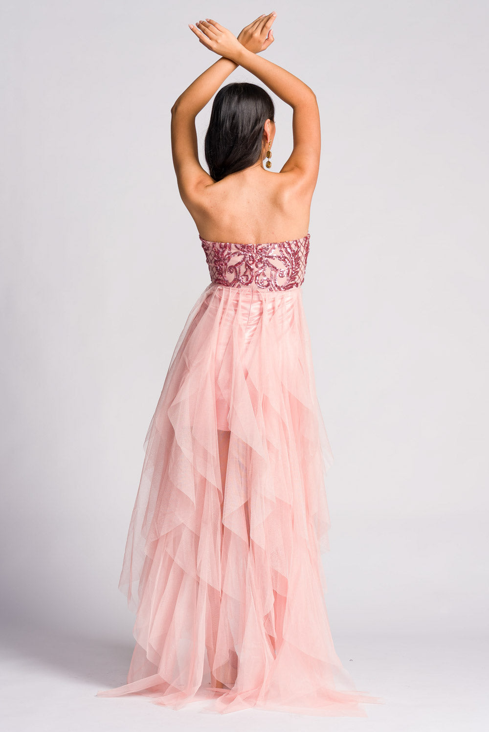 'Belle' Sequin & Tulle Prom & Formal Dress (Blush Pink)